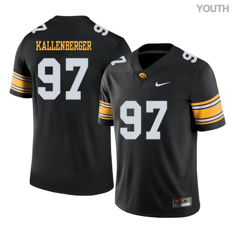 Youth Iowa Hawkeyes NCAA #97 Jack Kallenberger Black Authentic Nike Alumni Stitched College Football Jersey BT34F78TH